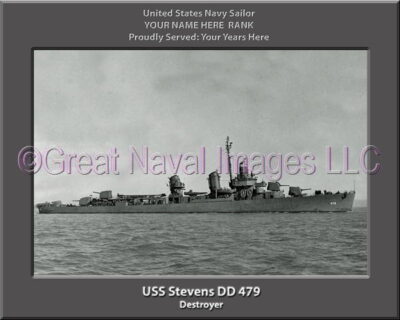 USS Stevens DD 479 Personalized Navy Ship Photo