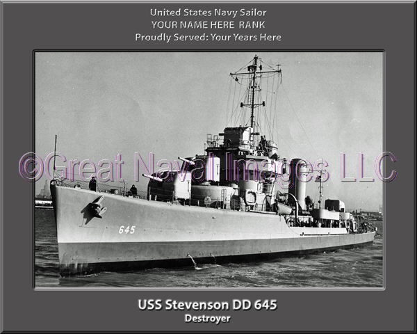 USS Stevenson DD 645 Personalized Navy Ship Photo