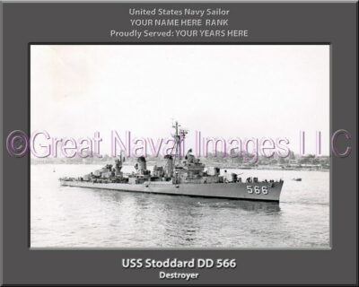 USS Stoddard DD 566 Personalized Navy Ship Photo
