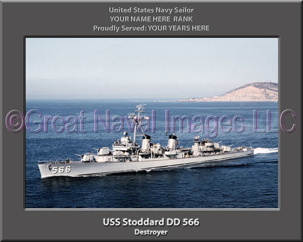 USS Stoddard DD 566 Personalized Navy Ship Photo