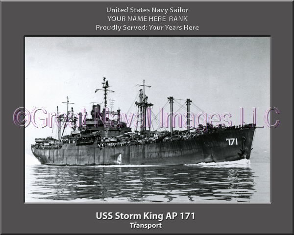 USS Storm King AP 171 Personalized Ship Photo on Canvas