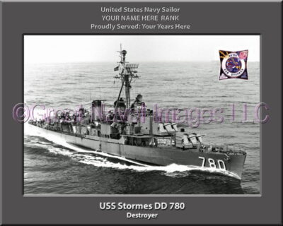 USS Stormes DD 780 Personalized Navy Ship Photo