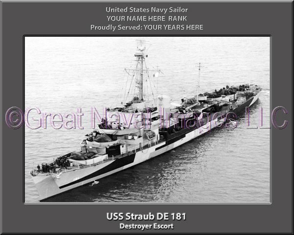 USS Straub DE 181 Personalized Navy Ship Photo