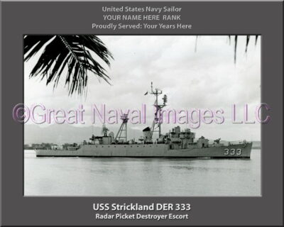 USS Strickland DER 333 Personalized Navy Ship Photo