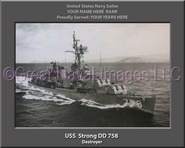 USS Strong DD 758 Personalized Navy Ship Photo