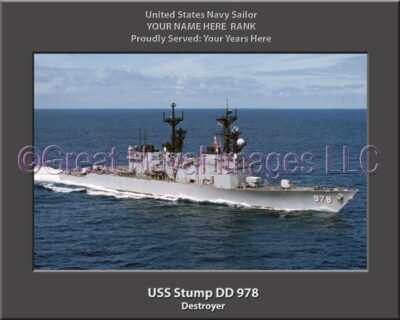 USS Stump DD 978 Personalized Navy Ship Photo