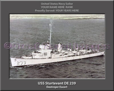 USS Sturtevant DE 239 Personalized Navy Ship Photo
