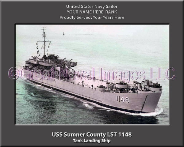 USS Sumner County LST 1148 Personalized Navy Ship Photo