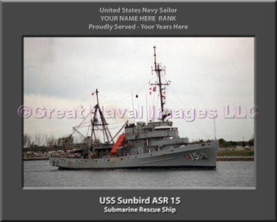 USS Sunbird ASR 15 Personalized Navy Ship Photo