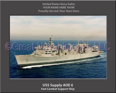 USS Supply AOE 6 Personalized Navy Ship Photo