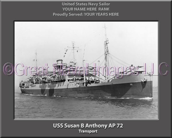 USS Susan B Anthony AP 72 Personalized Navy Ship Photo
