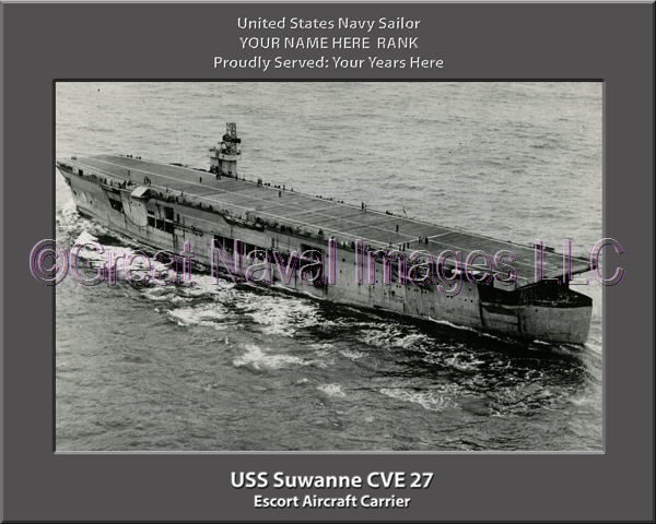 USS Suwanne CVE 27 Personalized Photo on Canvas