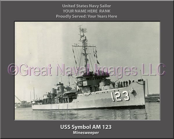USS Symbol AM 123 Personalized Photo on Canvas