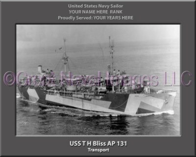 USS T H Bliss AP 131 Personalized Navy Ship Photo