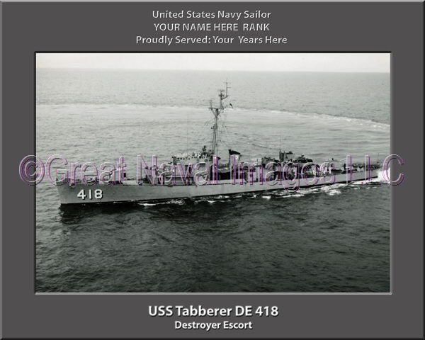 USS Tabberer DE 418 Personalized Navy Ship Photo