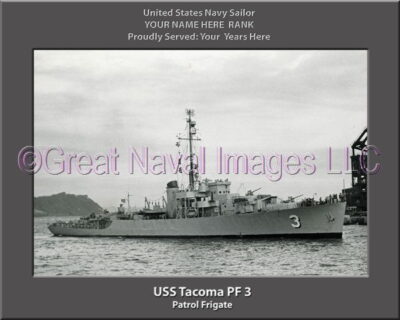 USS Tacoma PF 3 Personalized Ship Photo on Canvas