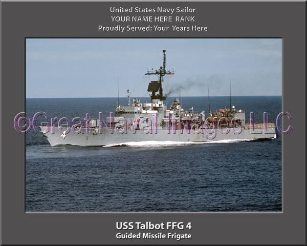 USS Talbot FFG 4 Personalized Ship Photo on Canvas