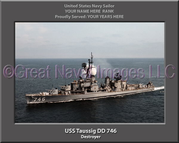 USS Taussig DD 746 Personalized Navy Ship Photo