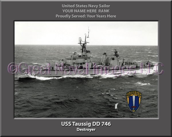 USS Taussig DD 746 Personalized Navy Ship Photo