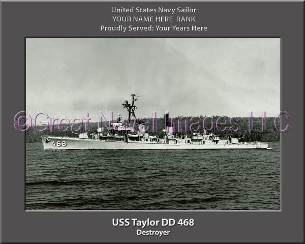 USS Taylor DD 468 Personalized Navy Ship Photo
