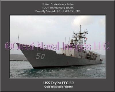 USS Taylor FFG 50 Personalized Ship Photo on Canvas