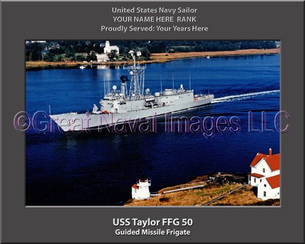 USS Taylor FFG 50 Personalized Ship Photo on Canvas
