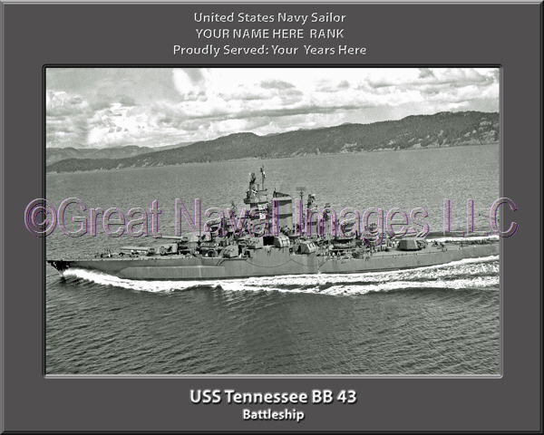 USS Tennessee BB 43 Personalized Photo on Canvas