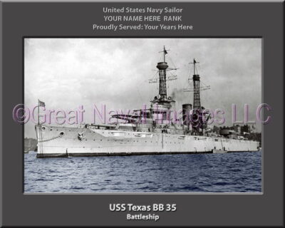 USS Texas BB 35 Personalized Photo on Canvas