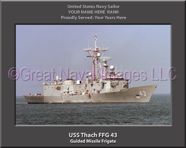 USS Thach FFG 43 Personalized Ship Photo on Canvas