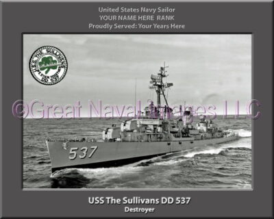 USS The Sullivans DD 537 Personalized Navy Ship Photo