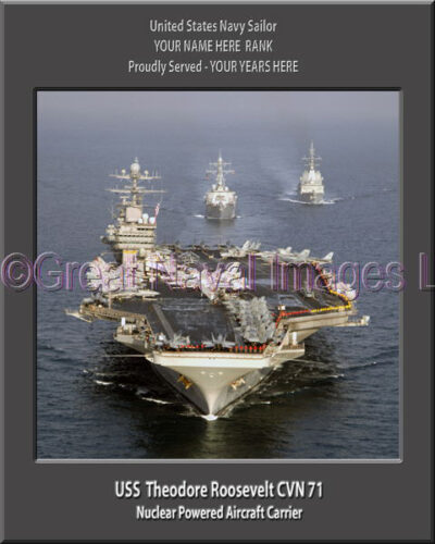 USS Theodore Roosevelt CVN 71 Personalized Photo on Canvas