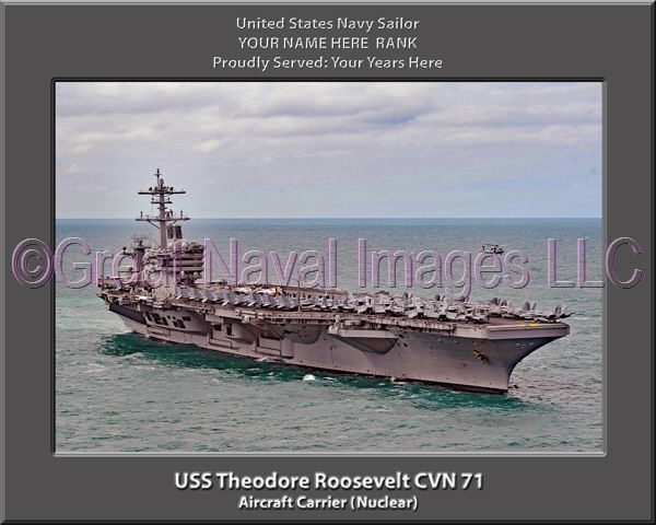 USS Theodore Roosevelt CVN 71 Personalized Photo on Canvas