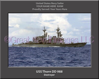 USS Thorn DD 988 Personalized Navy Ship Photo