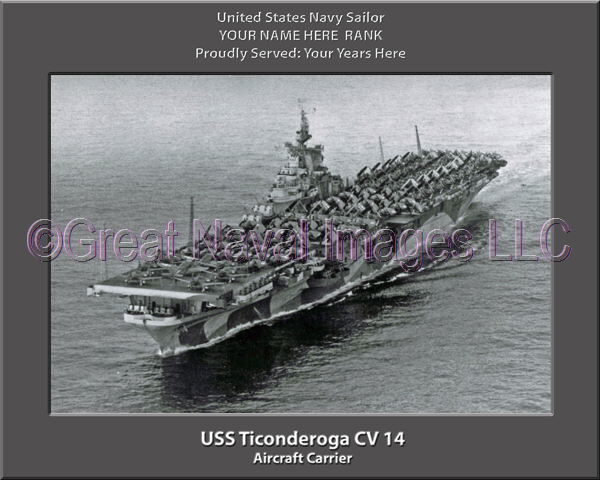 USS Ticonderoga CV 14 Personalized Photo on Canvas