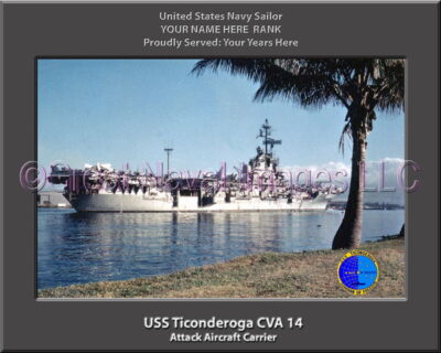 USS Ticonderoga CVA 14 Personalized Photo on Canvas