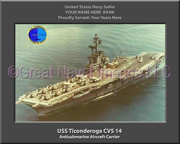 USS Ticonderoga CVS 14 Personalized Photo on Canvas