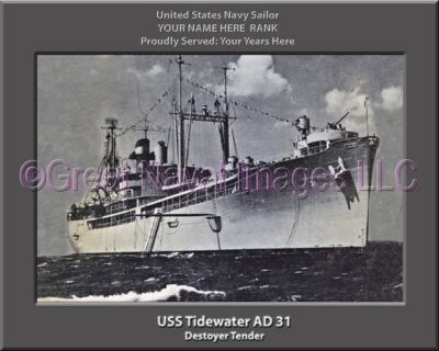 USS Tidewater AD 31 Personalization Navy Ship Photo