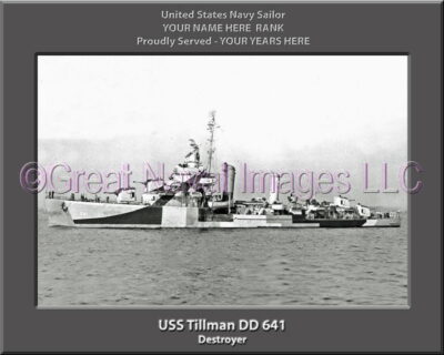 USS Tillman DD 641 Personalized Navy Ship Photo