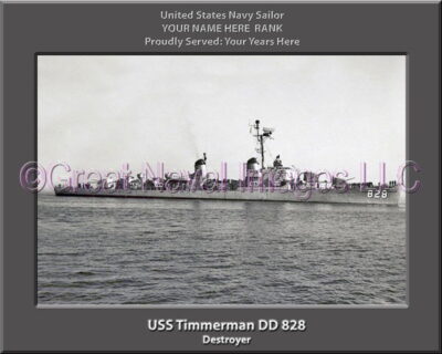 USS Timmerman DD 828 Personalized Navy Ship Photo
