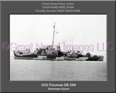 USS Tinsman DE 589 Personalized Navy Ship Photo