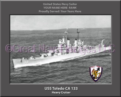 USS Toledo CA 133 Personalized Navy Ship Photo Printed on Canvas
