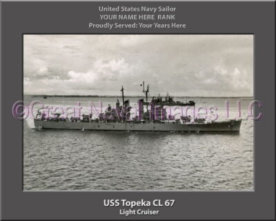 USS Topeka CL 67 Personalized Navy Ship Photo Printed on Canvas