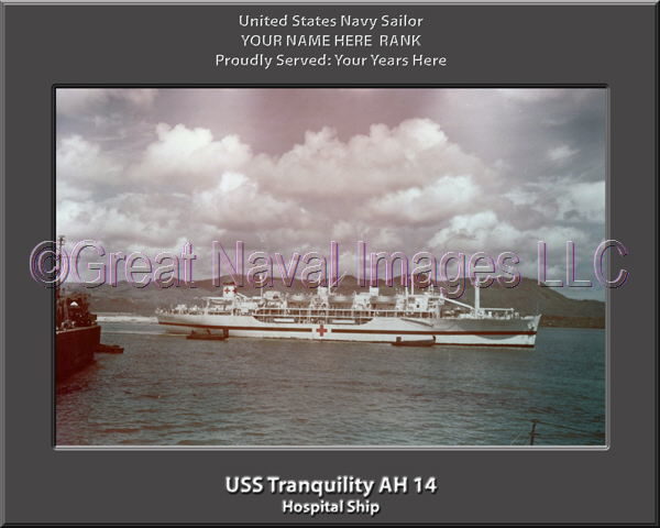 USS Tranquility AH 14 Personalization Navy Ship Photo