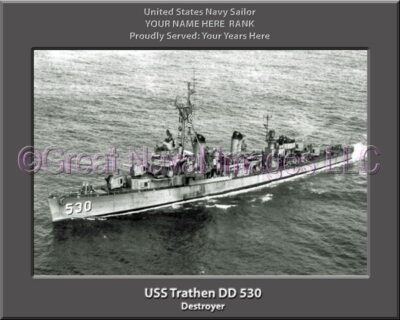 USS Trathen DD 530 Personalized Navy Ship Photo