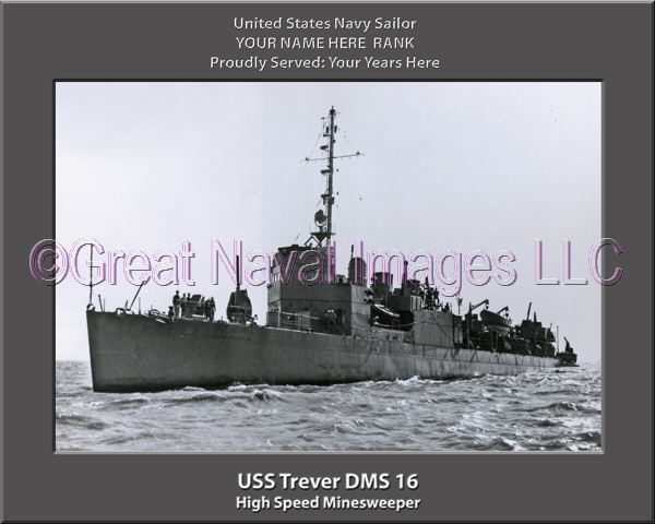USS Trever DMS 16 Personalized Photo on Canvas