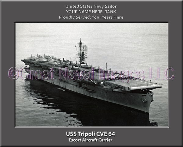 USS Tripoli CVE 64 Personalized Photo on Canvas