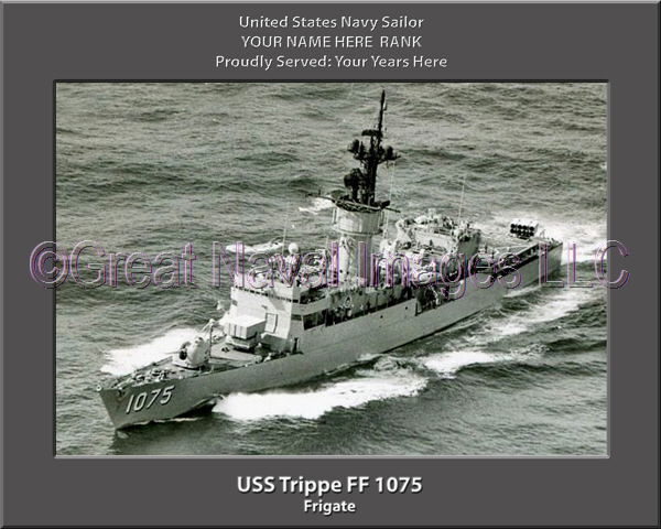 USS Trippe FF 1075 Personalized Ship Photo on Canvas