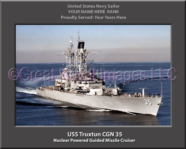 USS Truxtun CGN 35 Personalized Navy Ship Photo Printed on Canvas