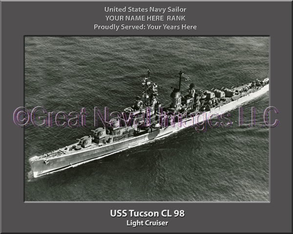 USS Tucson CL 98 Personalized Navy Ship Photo Printed on Canvas