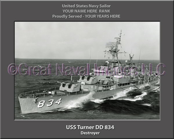 USS Turner DD 834 Personalized Navy Ship Photo